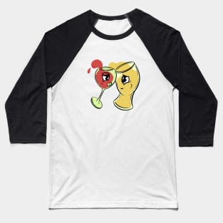 Alcohol Beer and Wine Love Mascot Cartoon Drunk Baseball T-Shirt